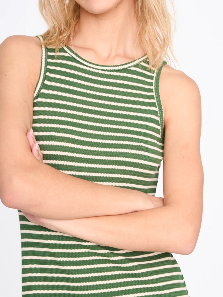 24 Colours Stripe Green Rib Dress