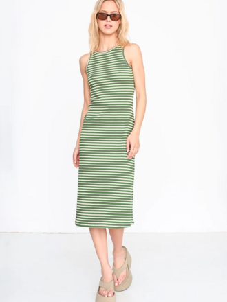 24 Colours Stripe Green Rib Dress