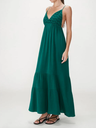 Grace & Mila Green Eyelet Maxi