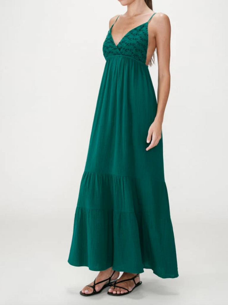 Grace & Mila Green Eyelet Maxi