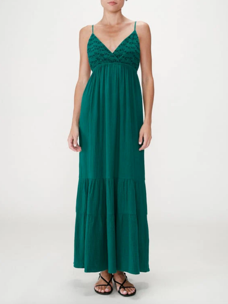 Grace & Mila Green Eyelet Maxi