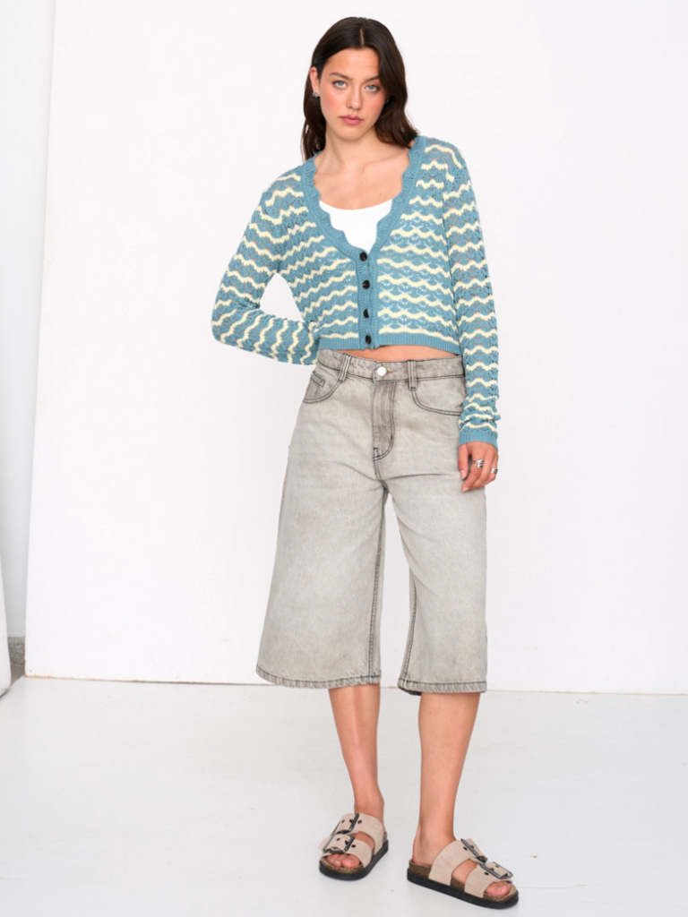 24 Colours Blue Yellow Cardi