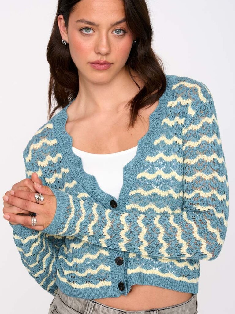 24 Colours Blue Yellow Cardi
