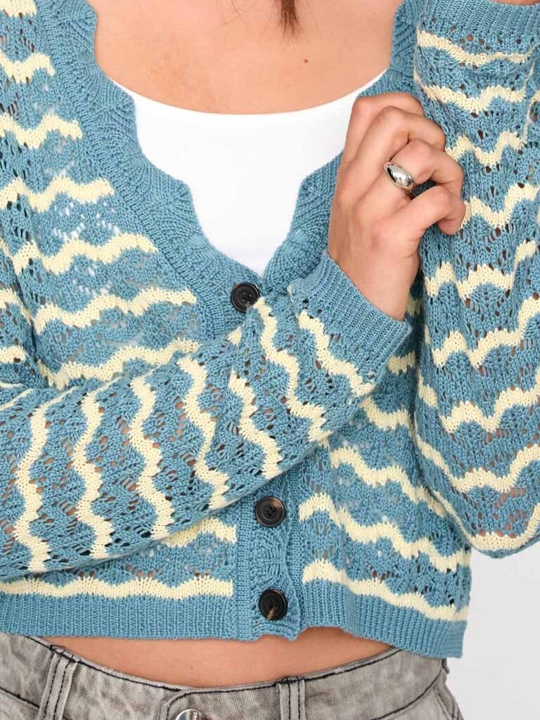 24 Colours Blue Yellow Cardi