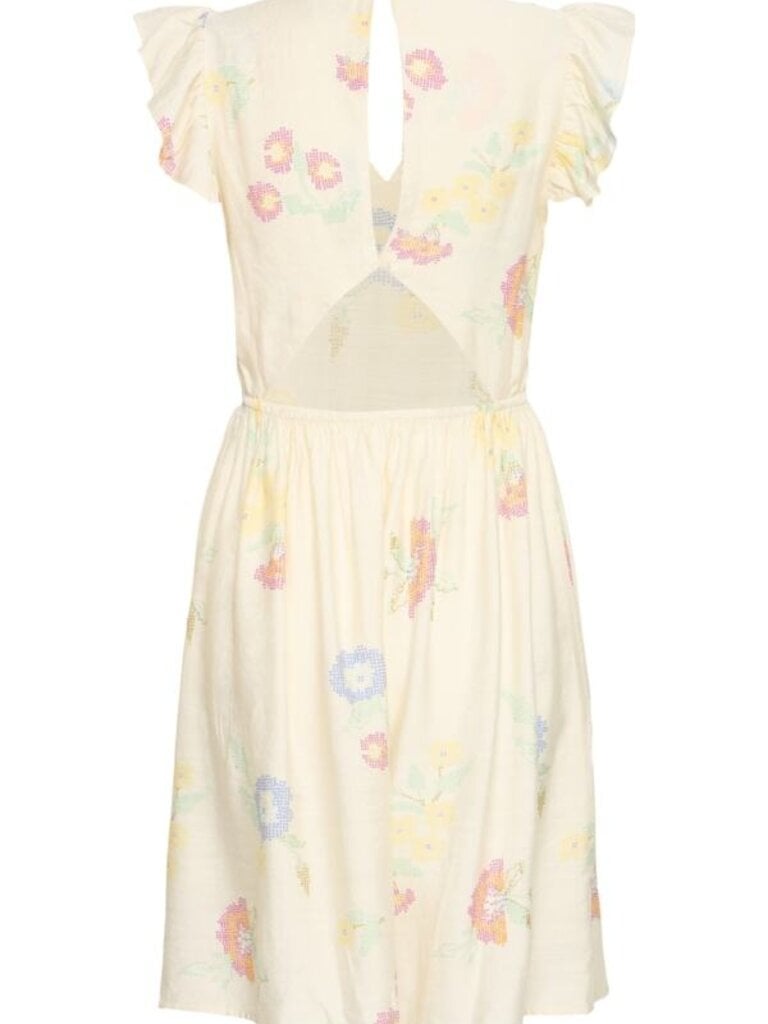 ICHI Stitch Floral Mini Dress