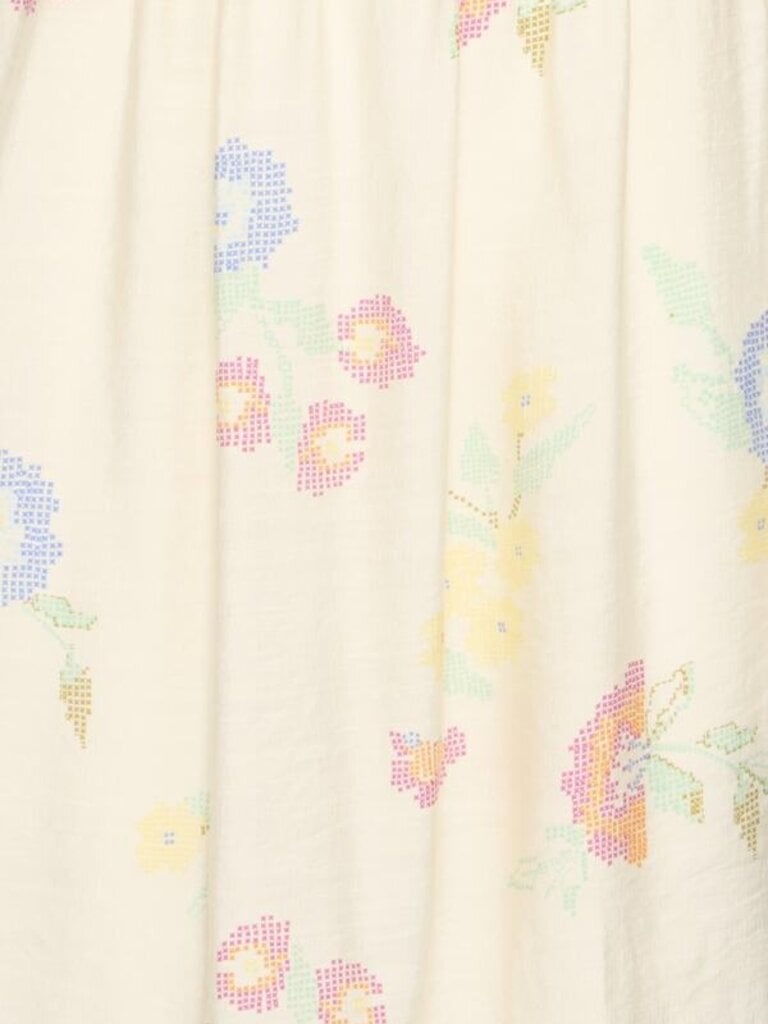 ICHI Stitch Floral Mini Dress