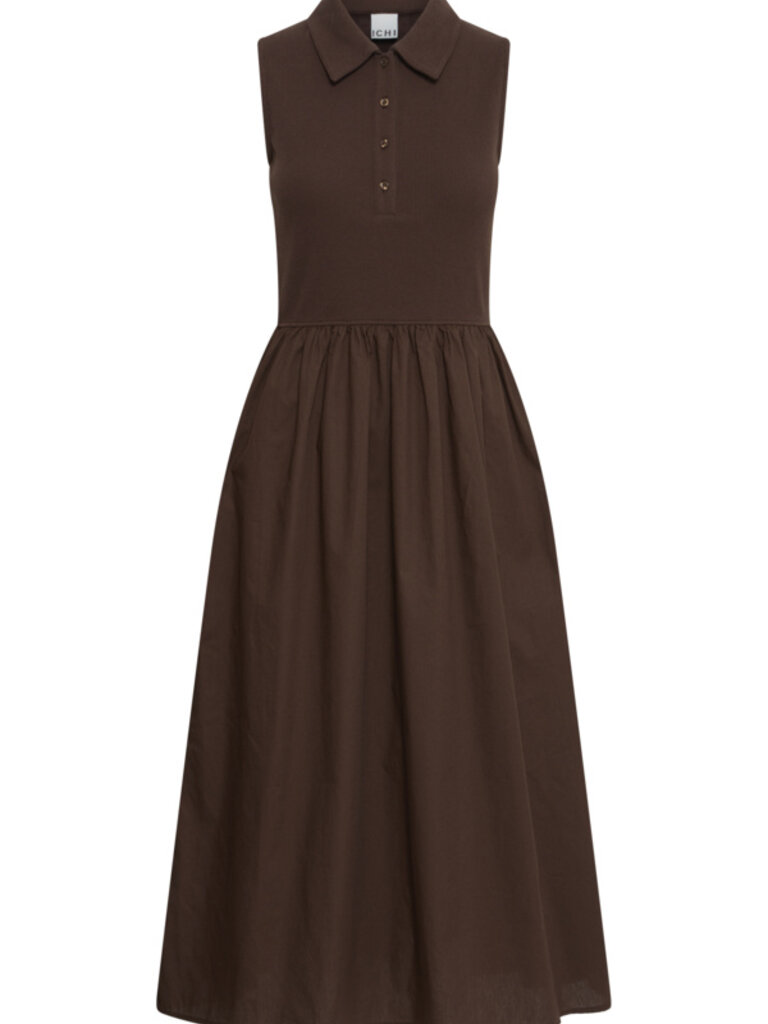 ICHI Brown Polo Dress