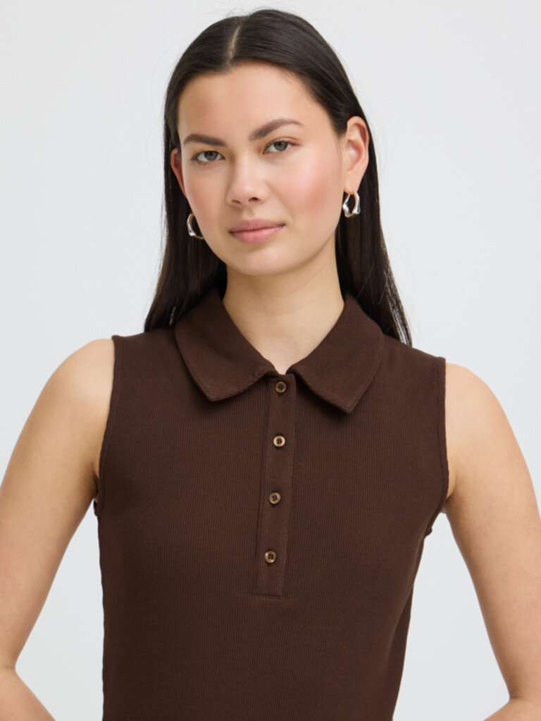 ICHI Brown Polo Dress