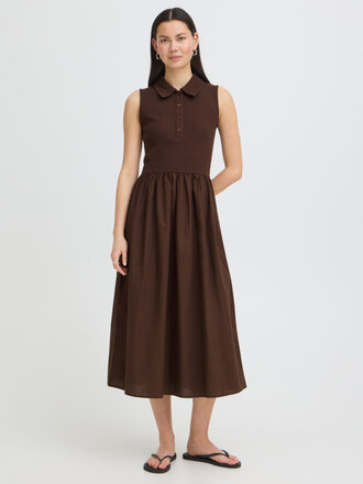 ICHI Brown Polo Dress