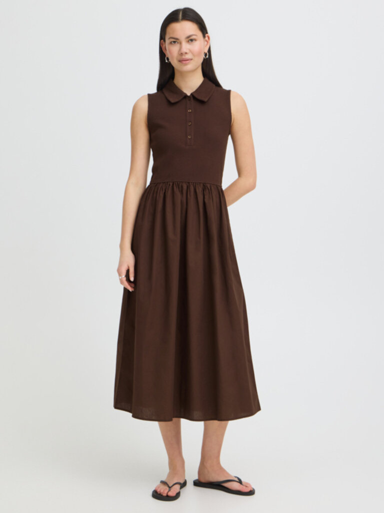 ICHI Brown Polo Dress