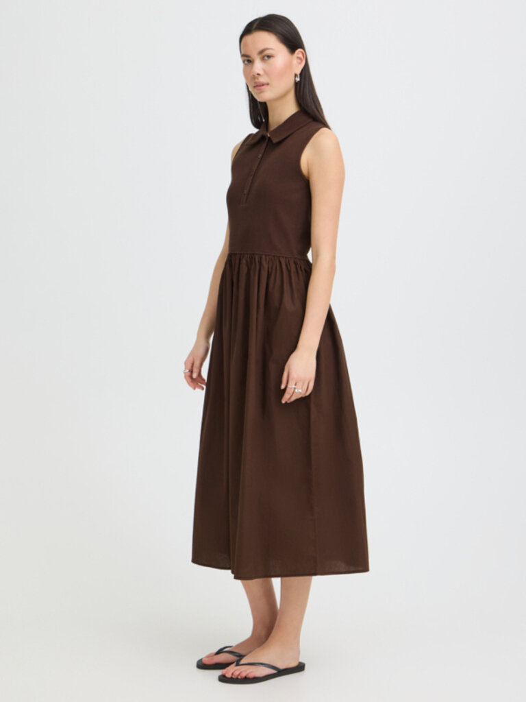 ICHI Brown Polo Dress