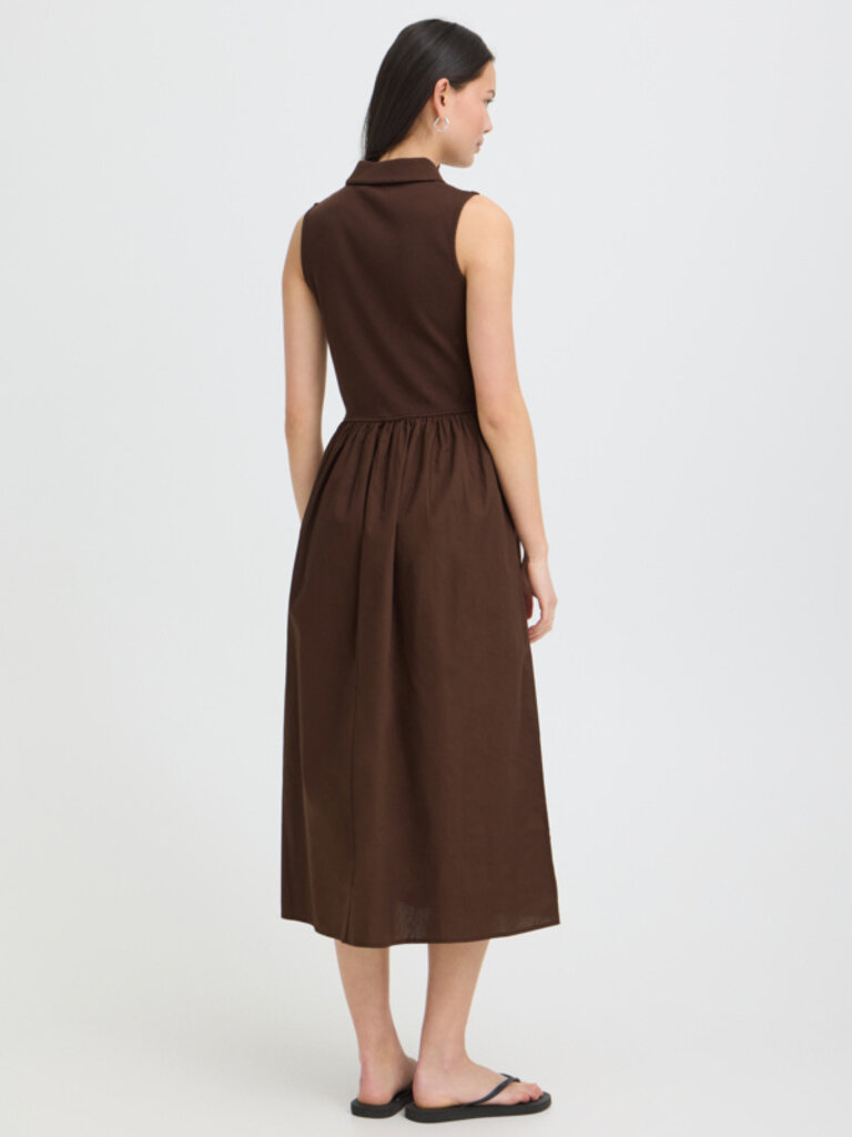 ICHI Brown Polo Dress