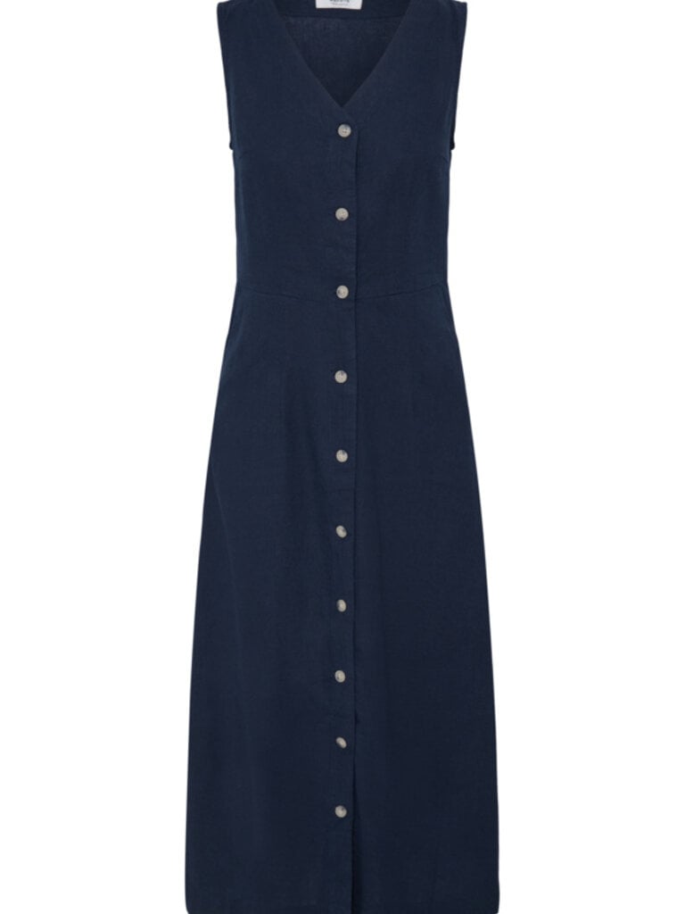 B. Young Navy Button Front Dress
