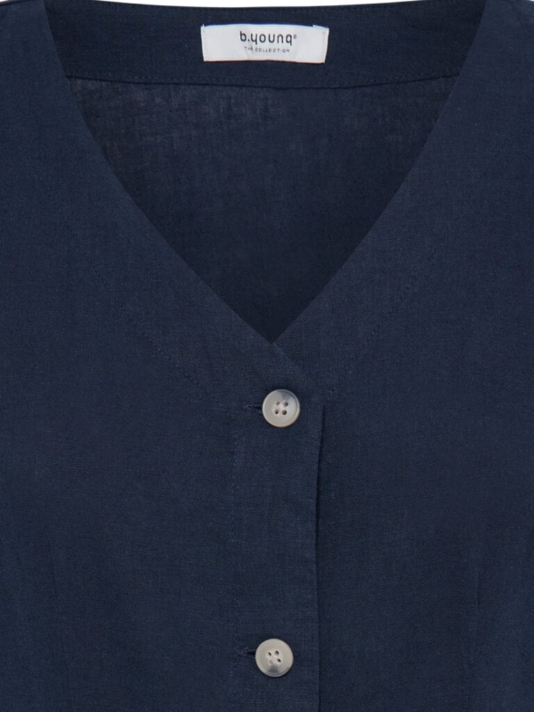 B. Young Navy Button Front Dress
