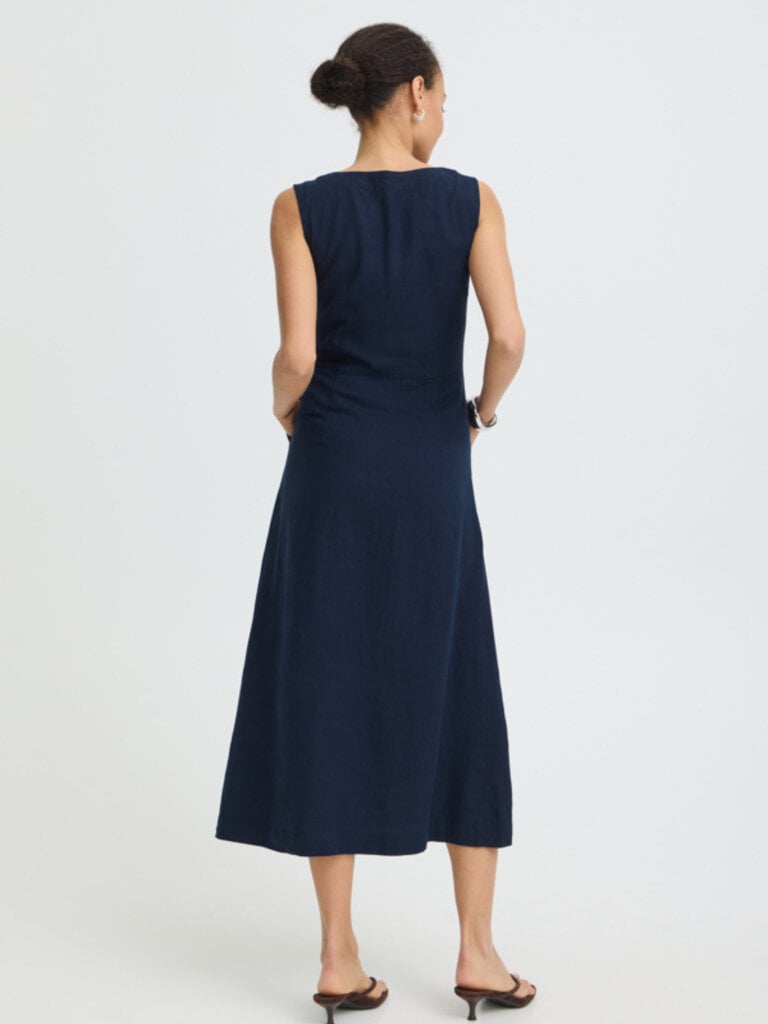 B. Young Navy Button Front Dress