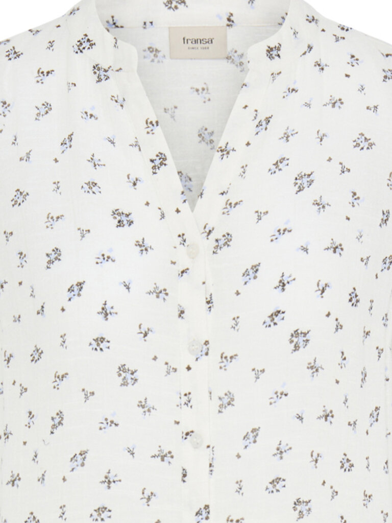 Fransa Brown Blue Floral Dress