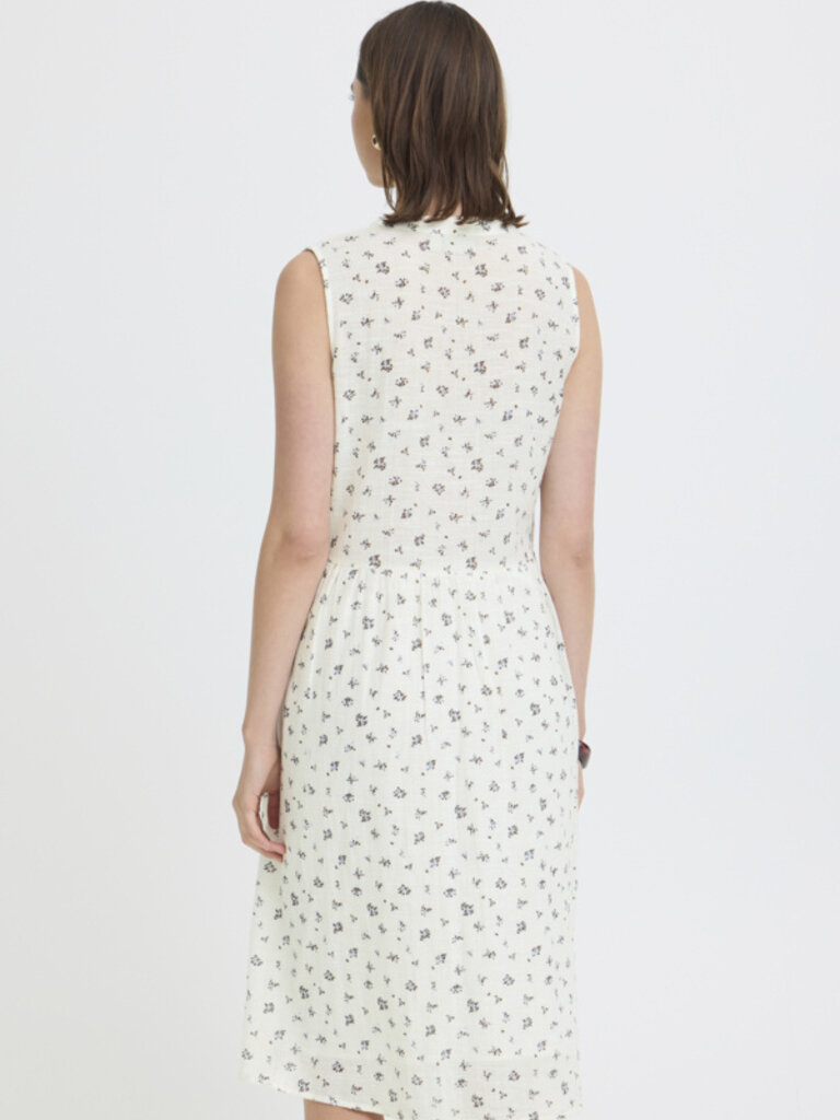 Fransa Brown Blue Floral Dress