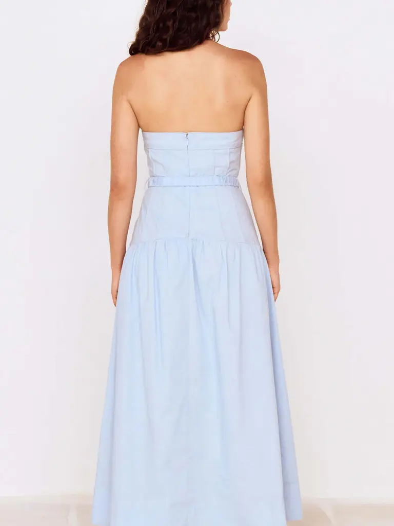 Mink Pink Sky Blue Strapless Midi