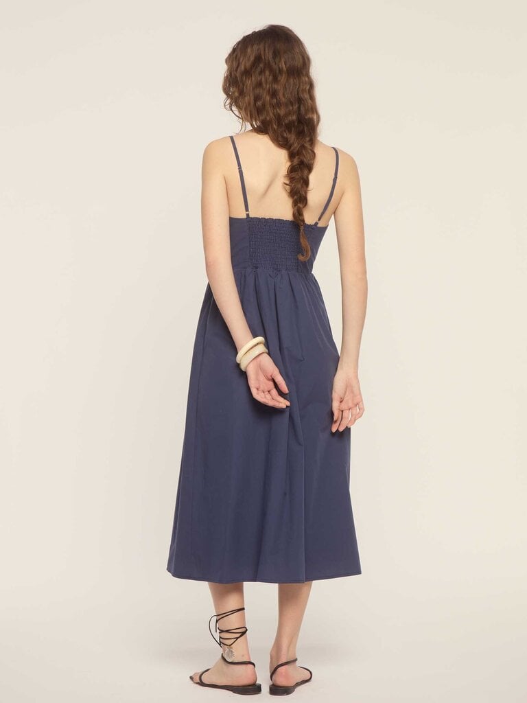 Deluc Tie Front Navy Dress