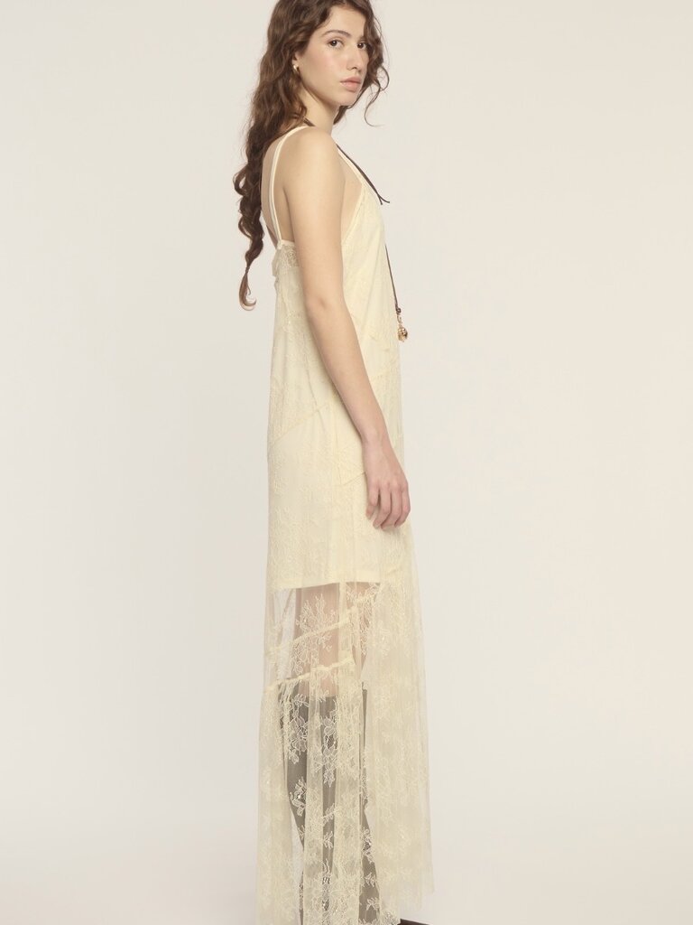 Deluc Ivory Lace Slip Dress