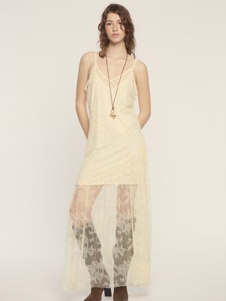 Deluc Ivory Lace Slip Dress