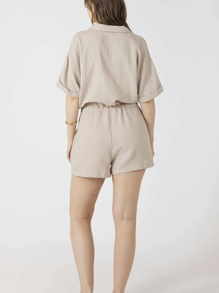 Dex Beige Gauze Romper