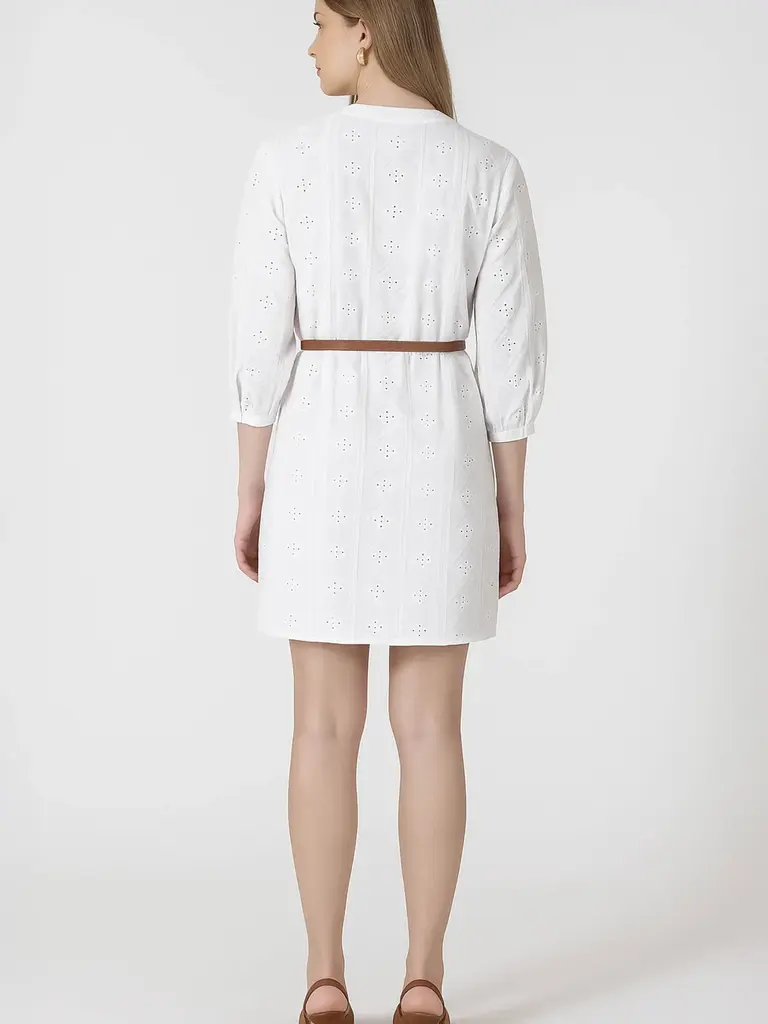 Black Tape White Eyelet Western Mini