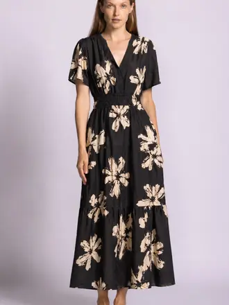 Pink Martini Butter Floral Black Maxi