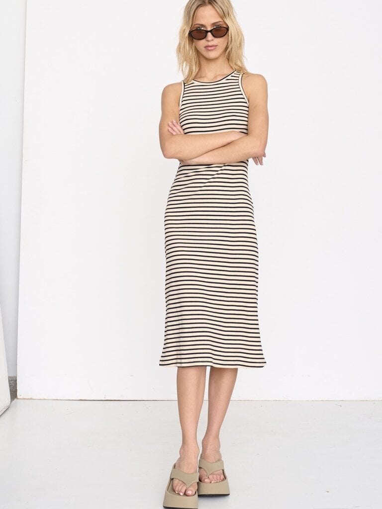 24 Colours Black Cream Tank Midi