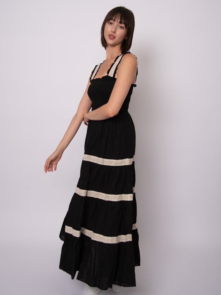 RD Style Black & Lace Trim Midi