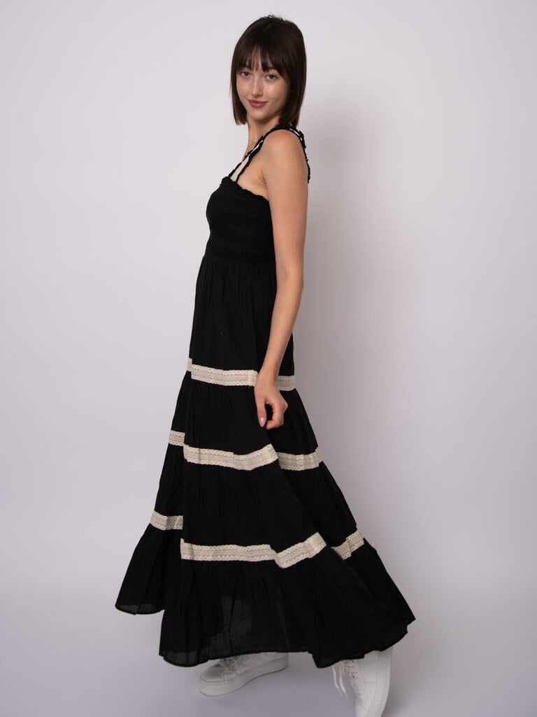 RD Style Black & Lace Trim Midi