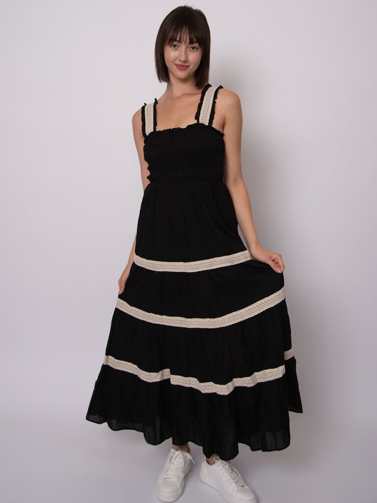 RD Style Black & Lace Trim Midi