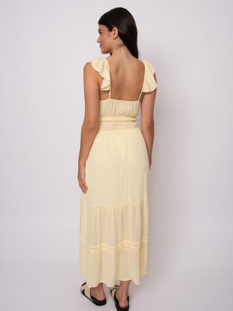 RD Style Soft Yellow Crinkle Dress