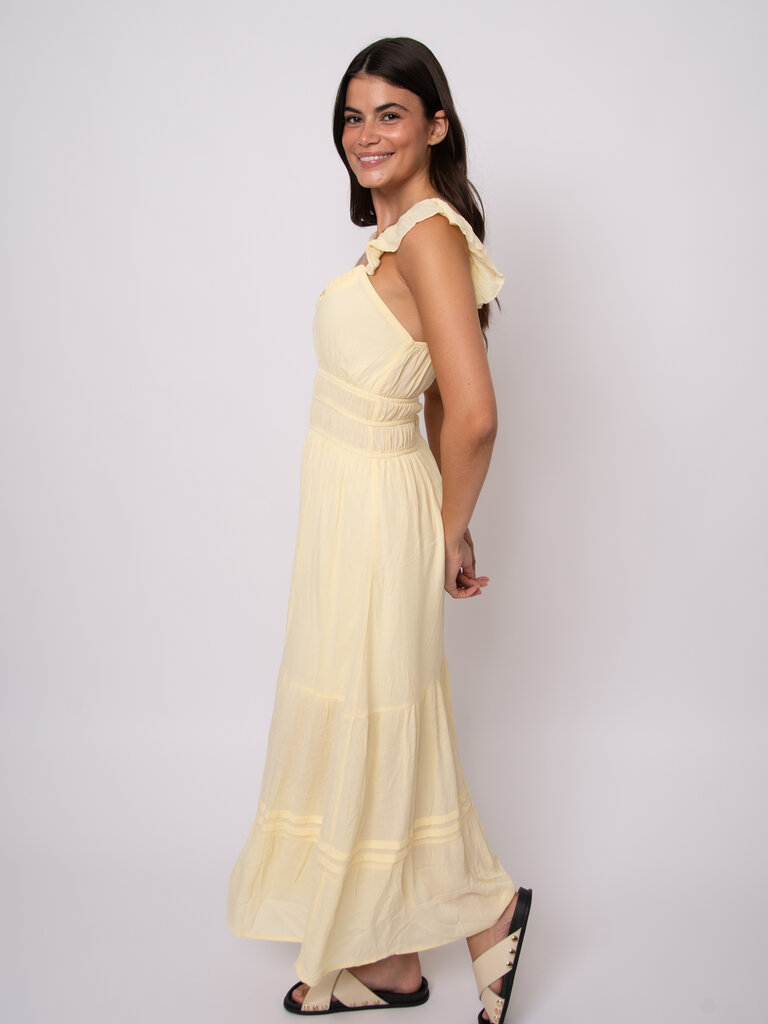RD Style Soft Yellow Crinkle Dress