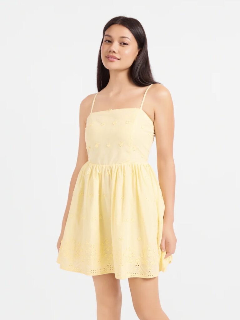 Sadie & Sage Yellow Embroider Floral Mini