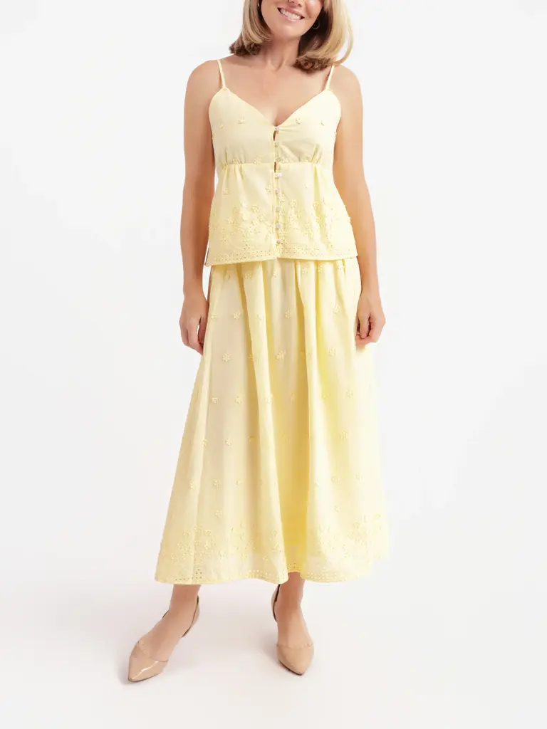 Sadie & Sage Yellow Floral Skirt