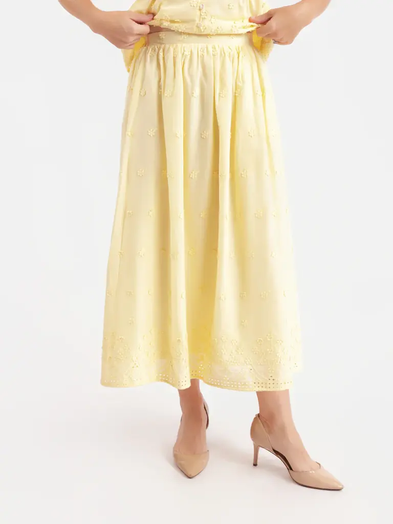 Sadie & Sage Yellow Floral Skirt