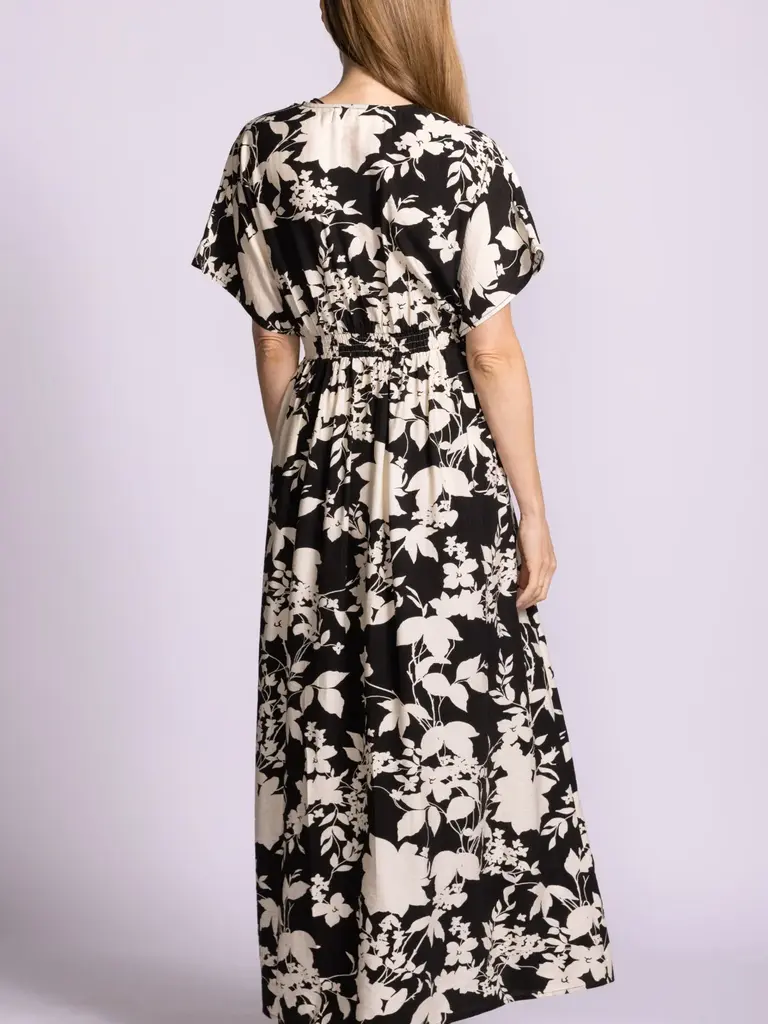 Pink Martini Floral Cream Black Maxi