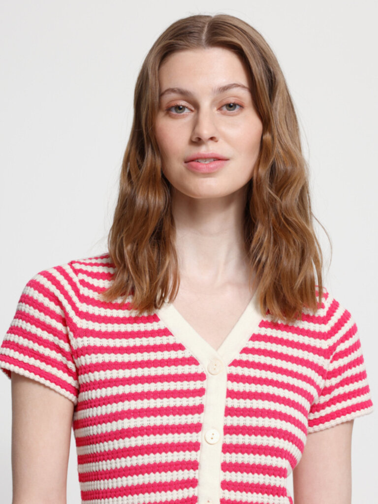 ICHI Pink & Cream Knit Dress