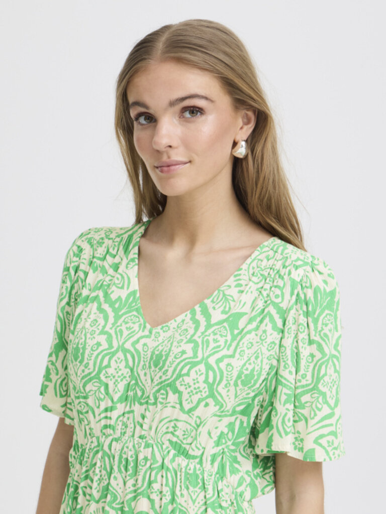 ICHI Green Folklore Dress