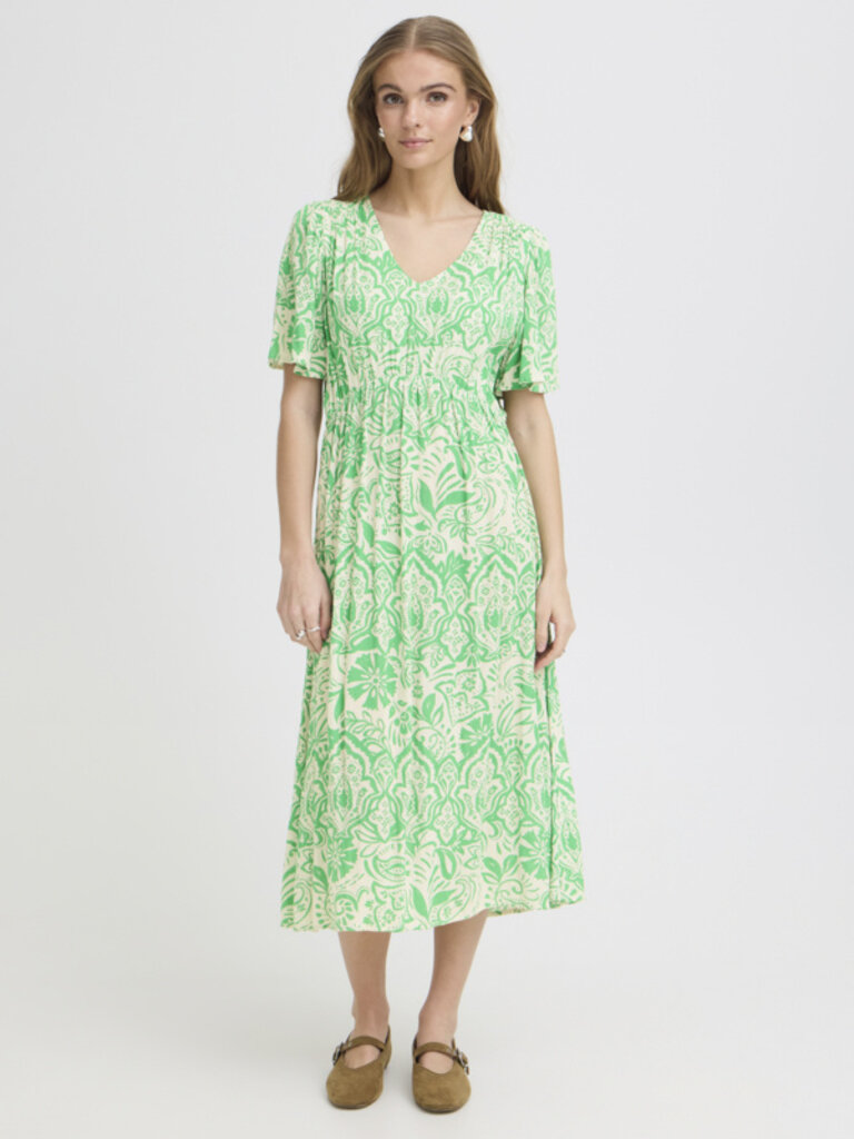 ICHI Green Folklore Dress