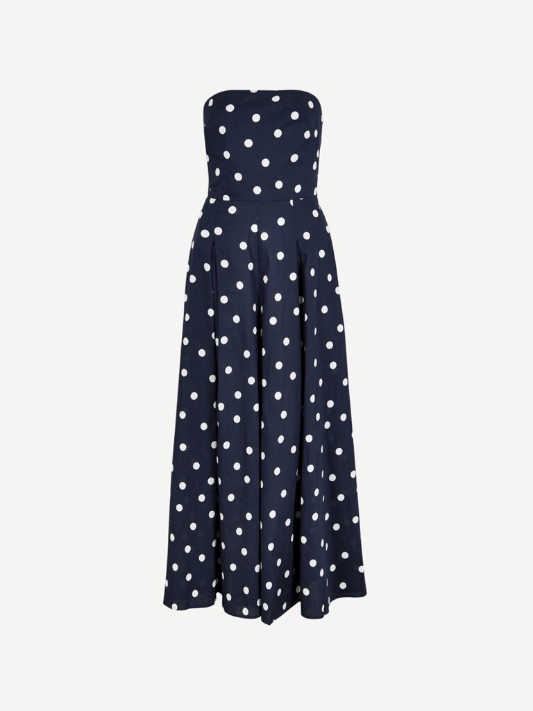 Apricot Polka Dot Navy Jumpsuit