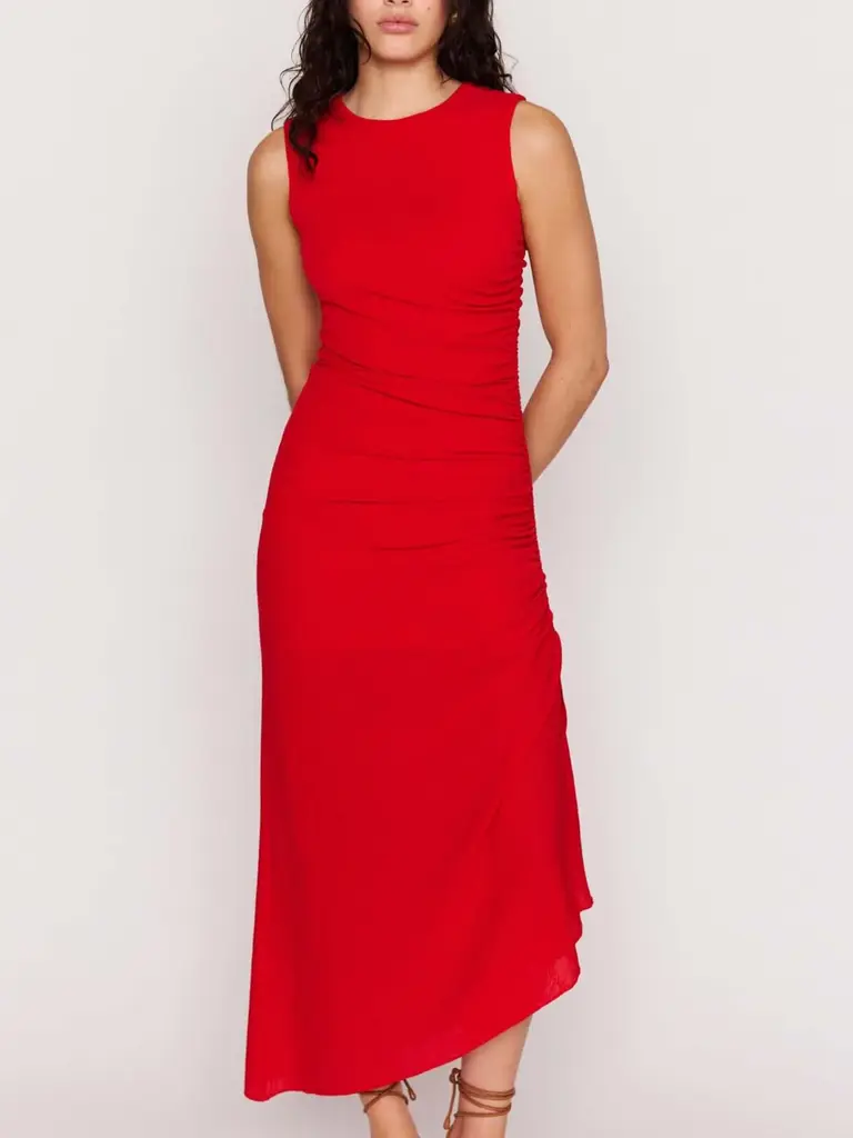 Mink Pink Bright Red Drawstring Maxi