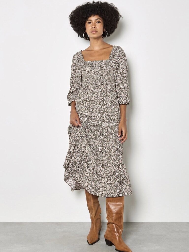 Apricot Smocked Sage Dress