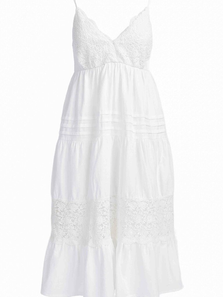 Sage The Label White Tiered Midi