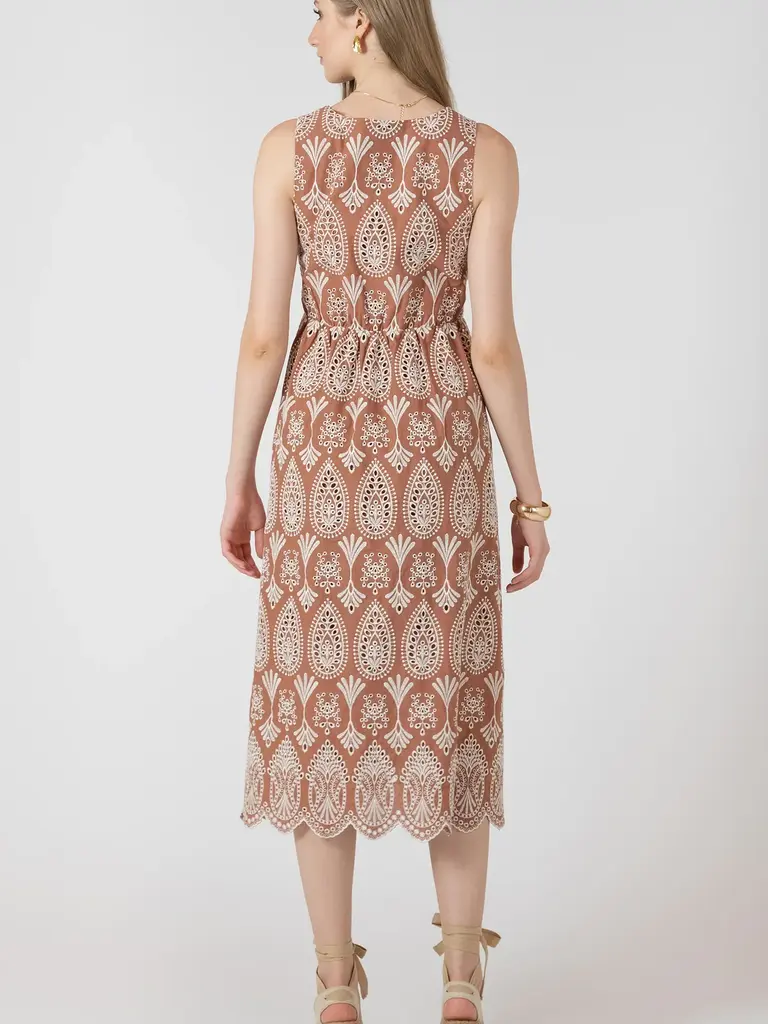 Black Tape Rust & Beige Dress