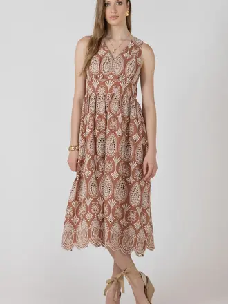 Black Tape Rust & Beige Dress
