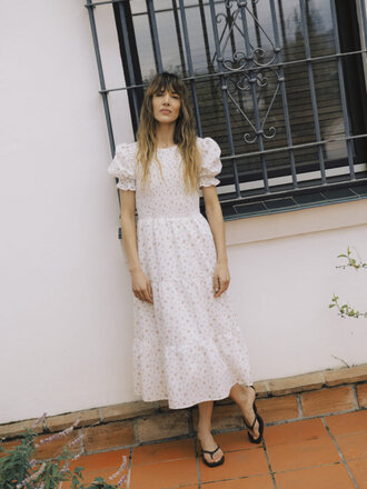 B. Young Soft Smock Floral Midi