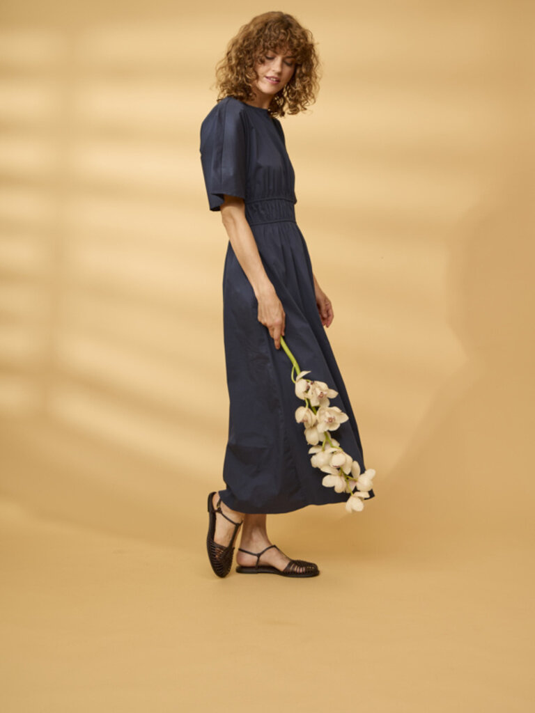 Fransa Navy Poplin Dress