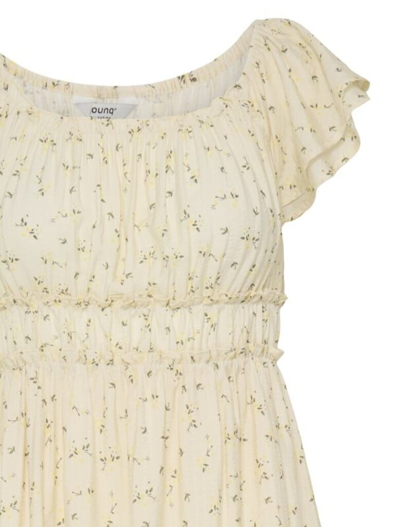 B. Young Soft Yellow Floral Dress